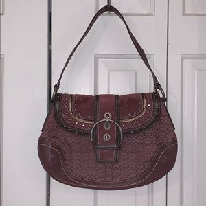 Coach Purple Shoulder Bag Boho Detailing